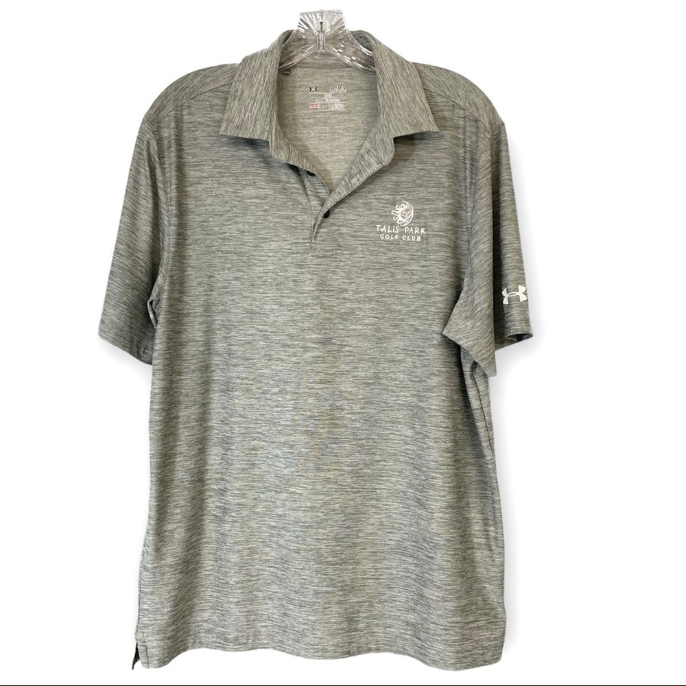 Under Armour heat gear short sleeve gray polo loose fit Medium Talis Park Naples
